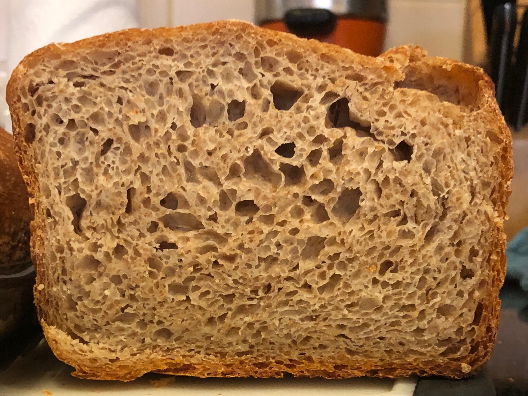 Second bake, note the color of the crumb. I think it needed longer in the over.