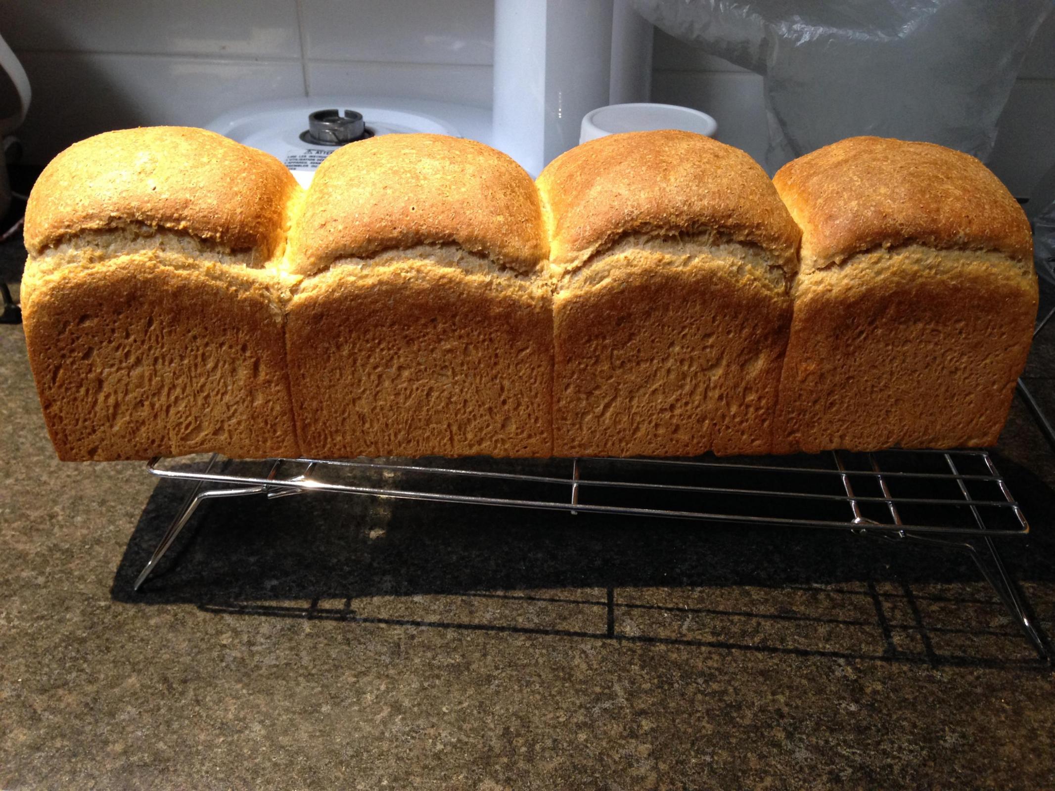 uncovered loaf baked at the same time