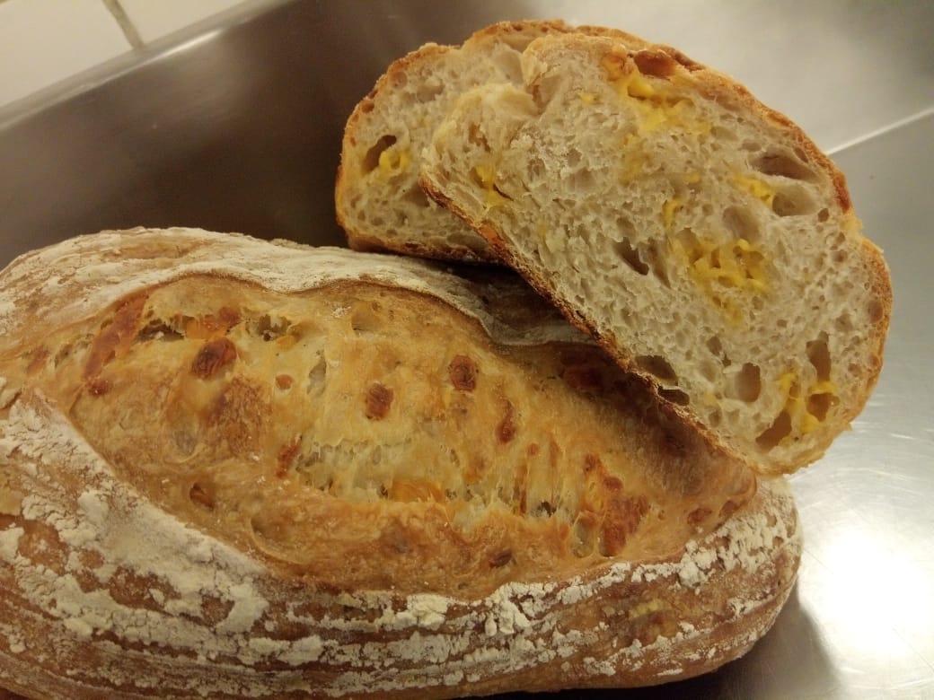 Sourdough spicy cheese and fresh herb