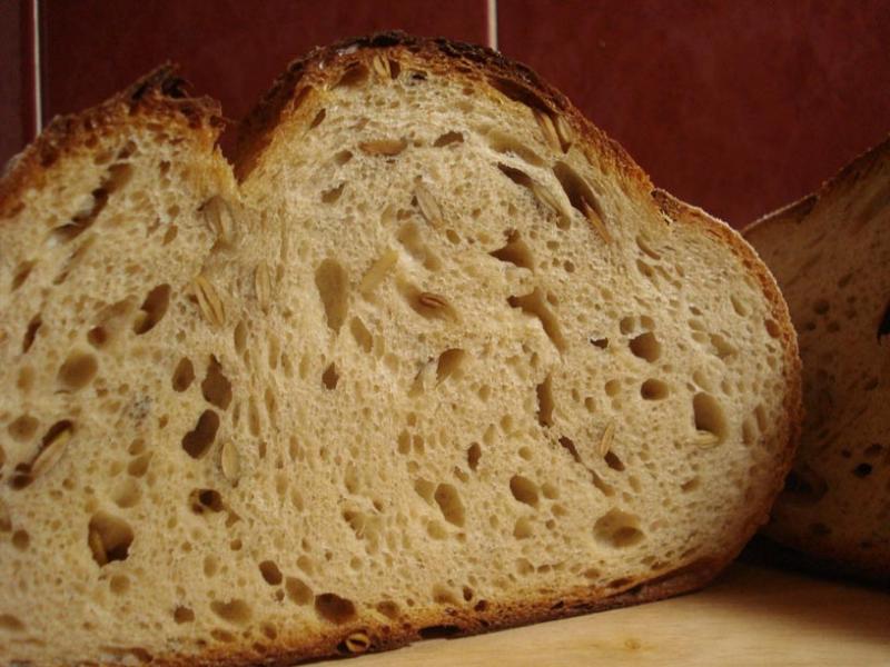 Pumpkin Seed Atta Sourdough Batard (Crumb), Trial 1