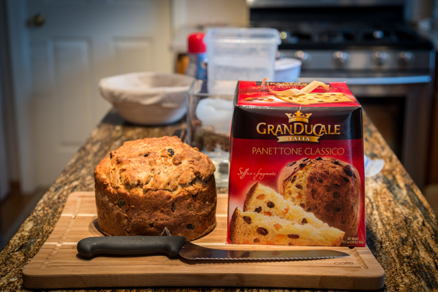 My Pannetone on left...