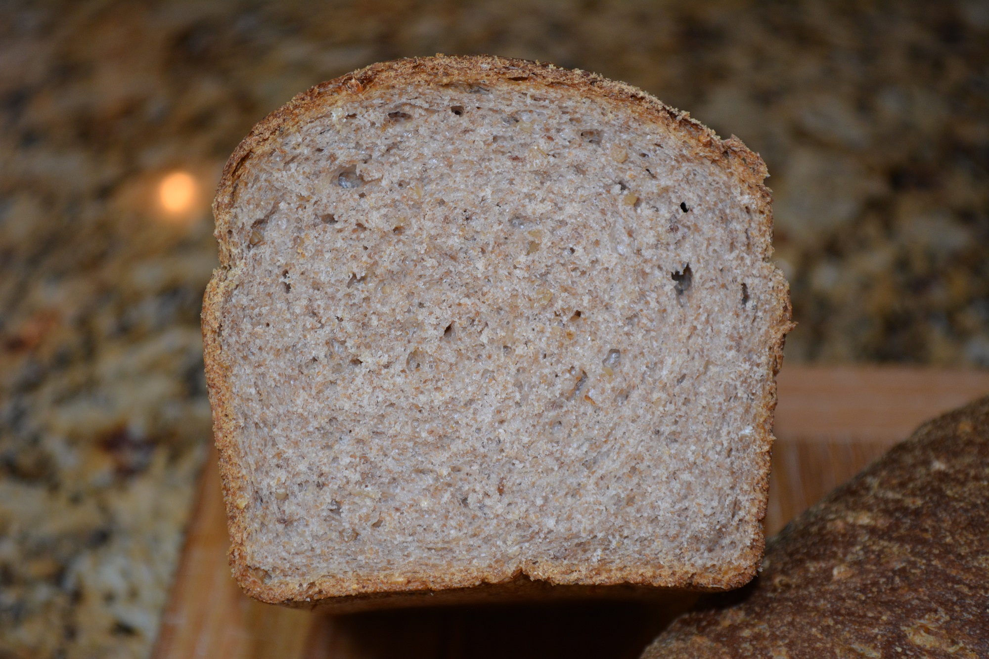 Oatmeal Pecan Wheat Loaf Crumb Shot