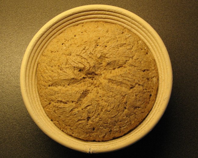 Proofed dough: 70% rye