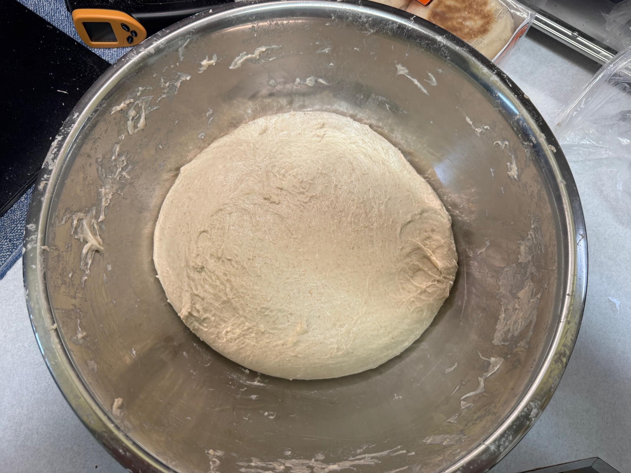 After 30 minute rest, before last stretch and fold