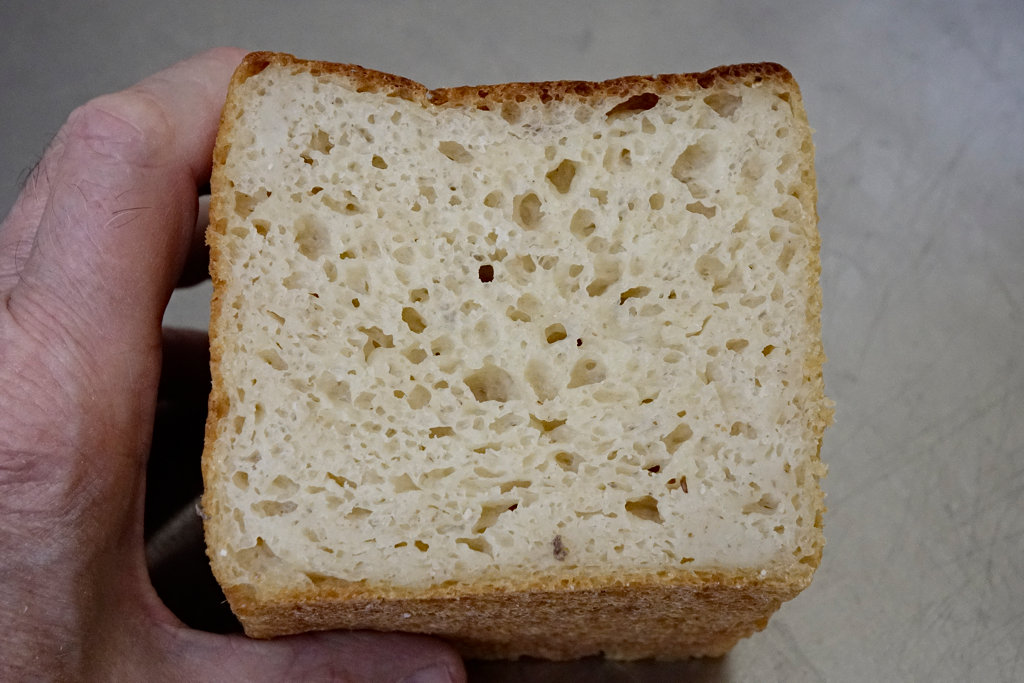 crumb view of the mistaken loaf