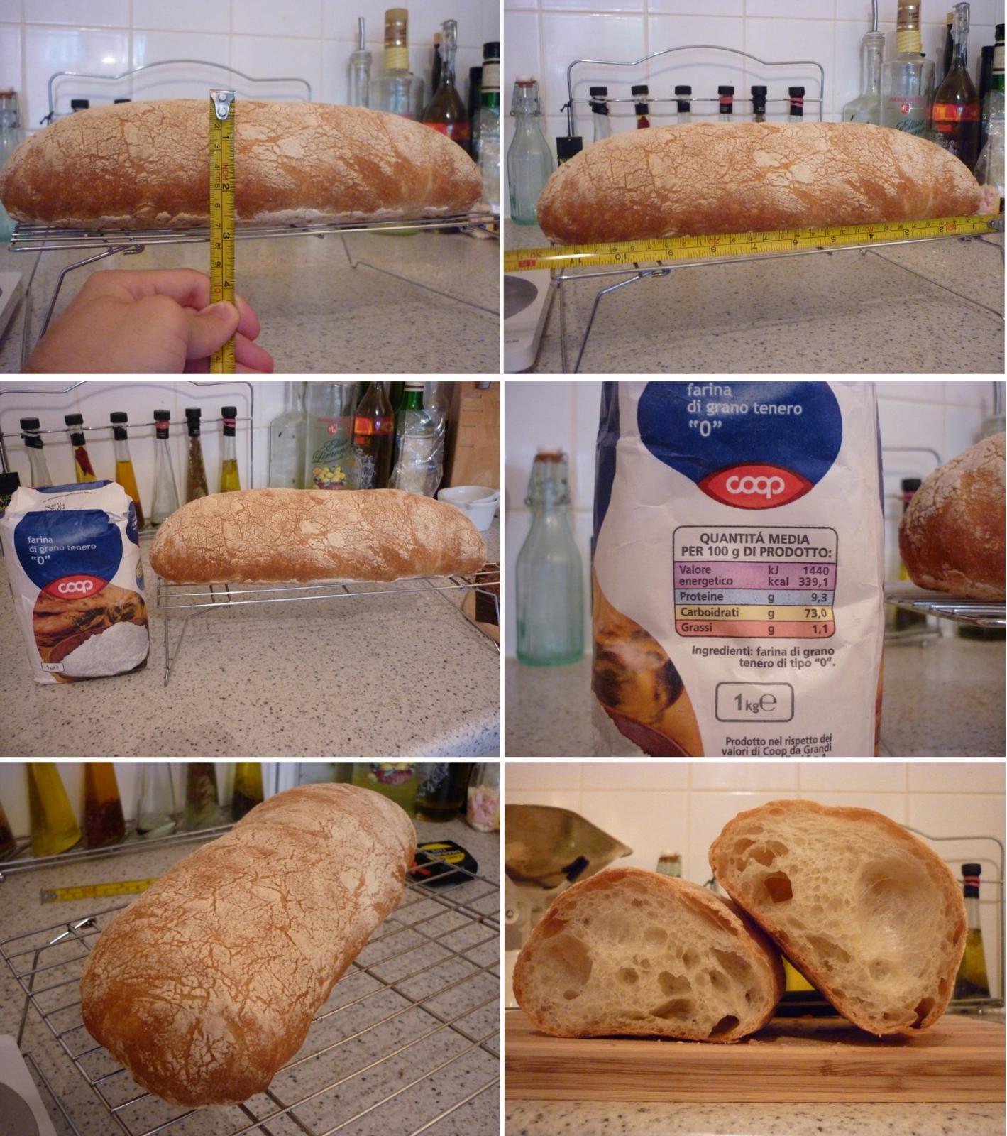 Ciabatta made with 9.3% protein flour 