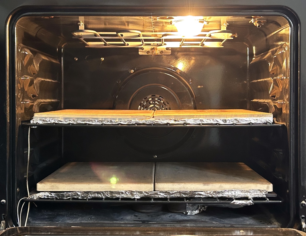oven setup with 2 stone decks, 3/4inch thick.
