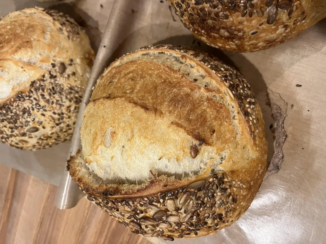 Seeded sourdough bread