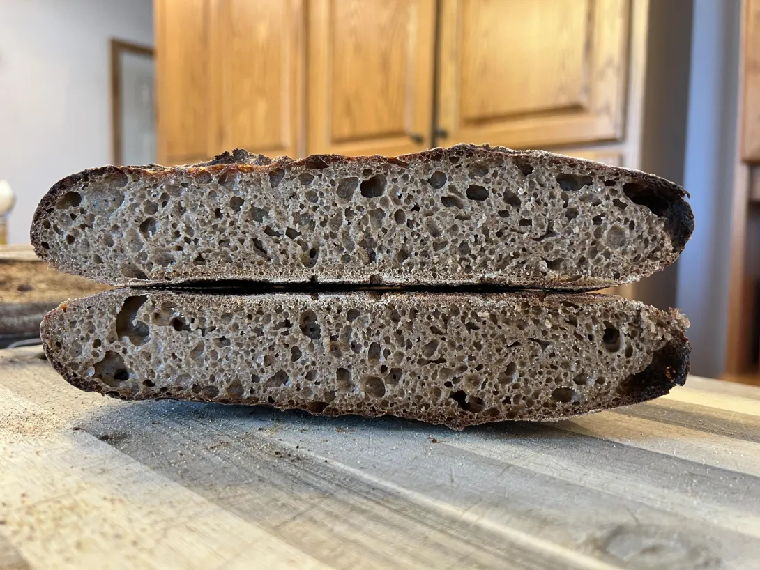 Flat sourdough loaves