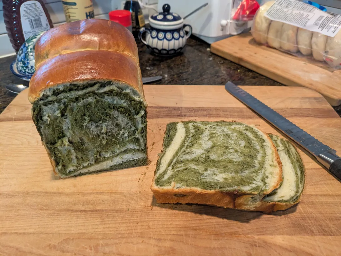 Matcha swirl bread