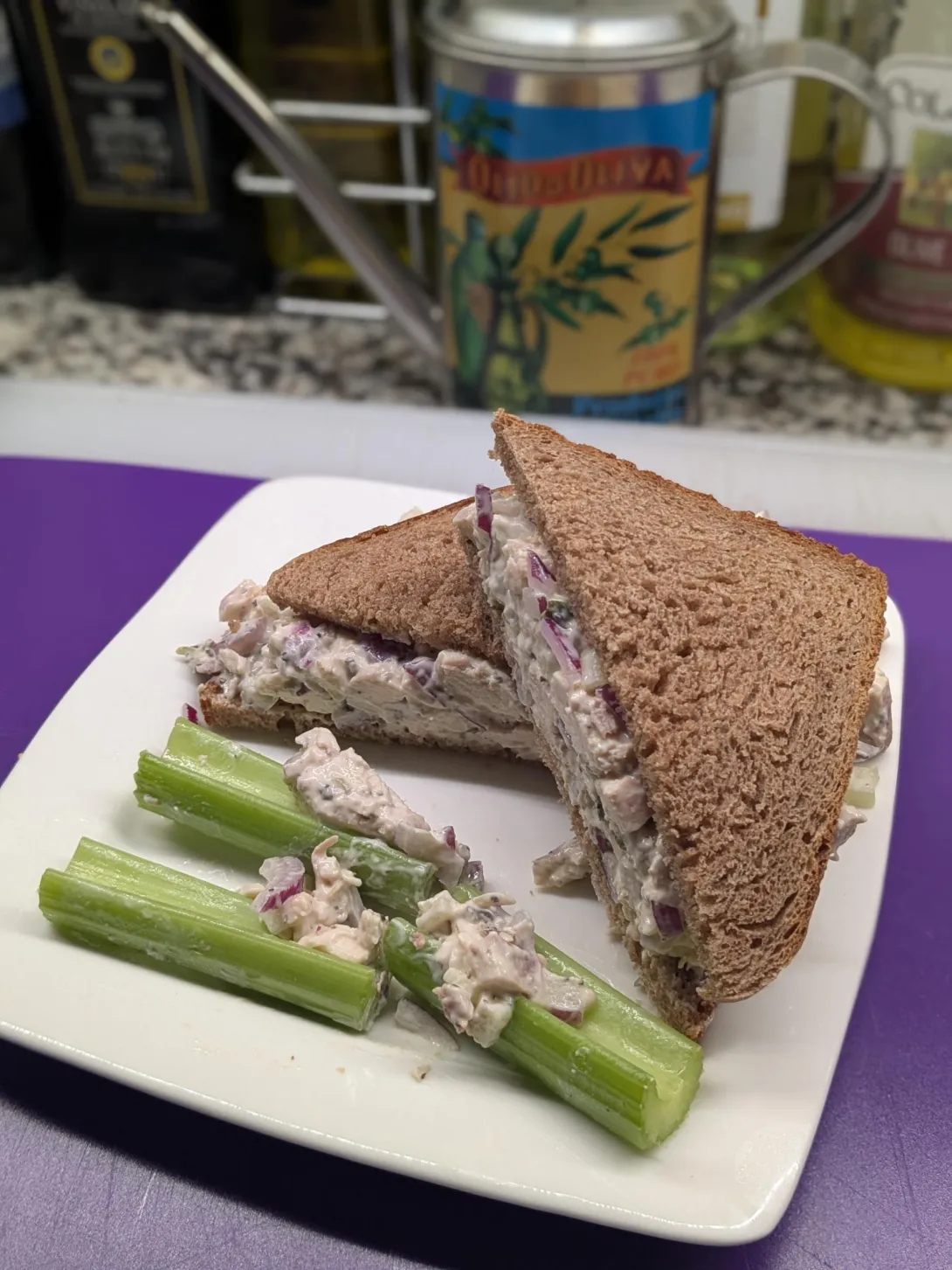 Chicken breast salad on whole wheat 
