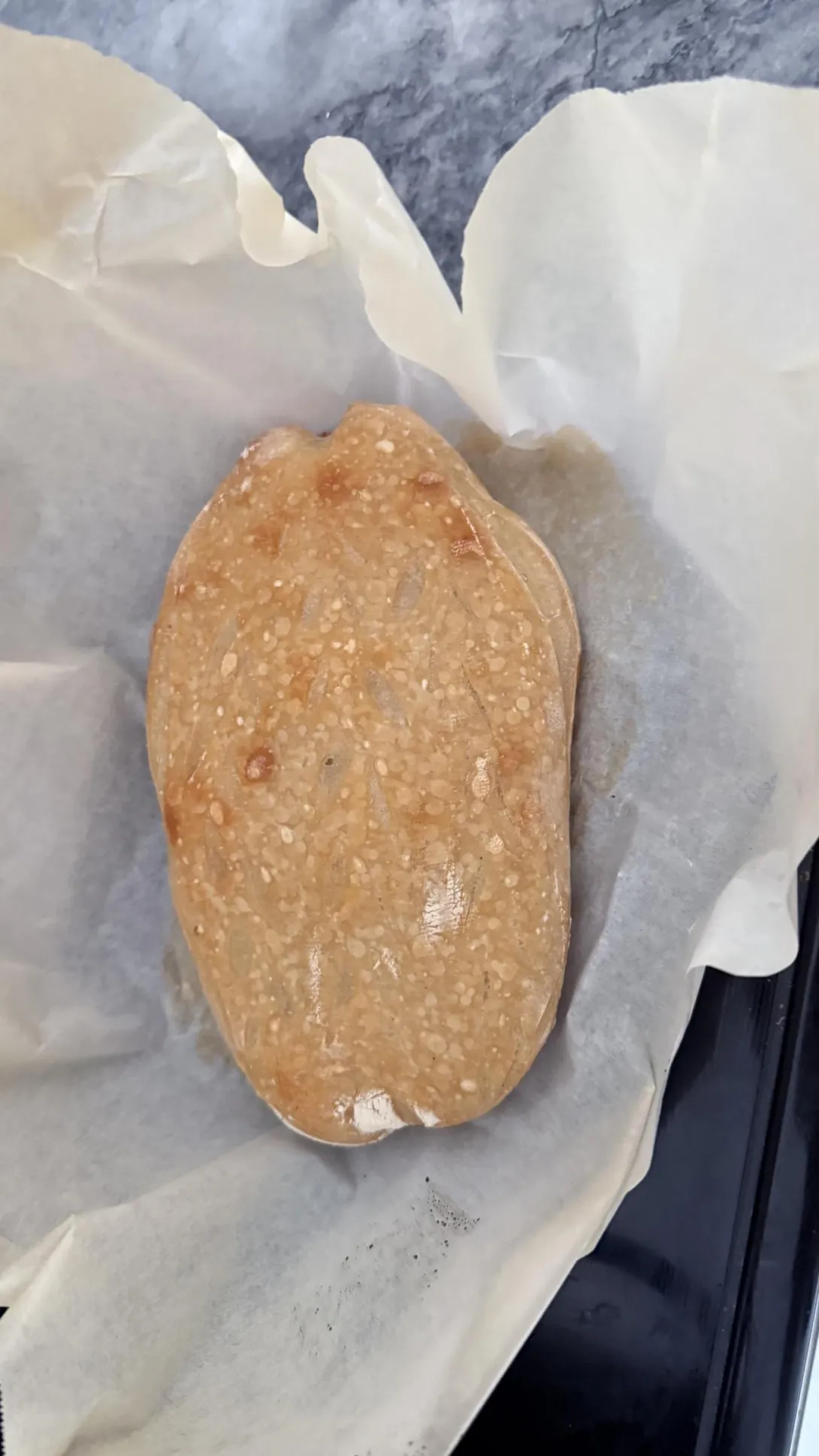 Loaf didn’t rise, it was pretty flat, when you knock it is hallow