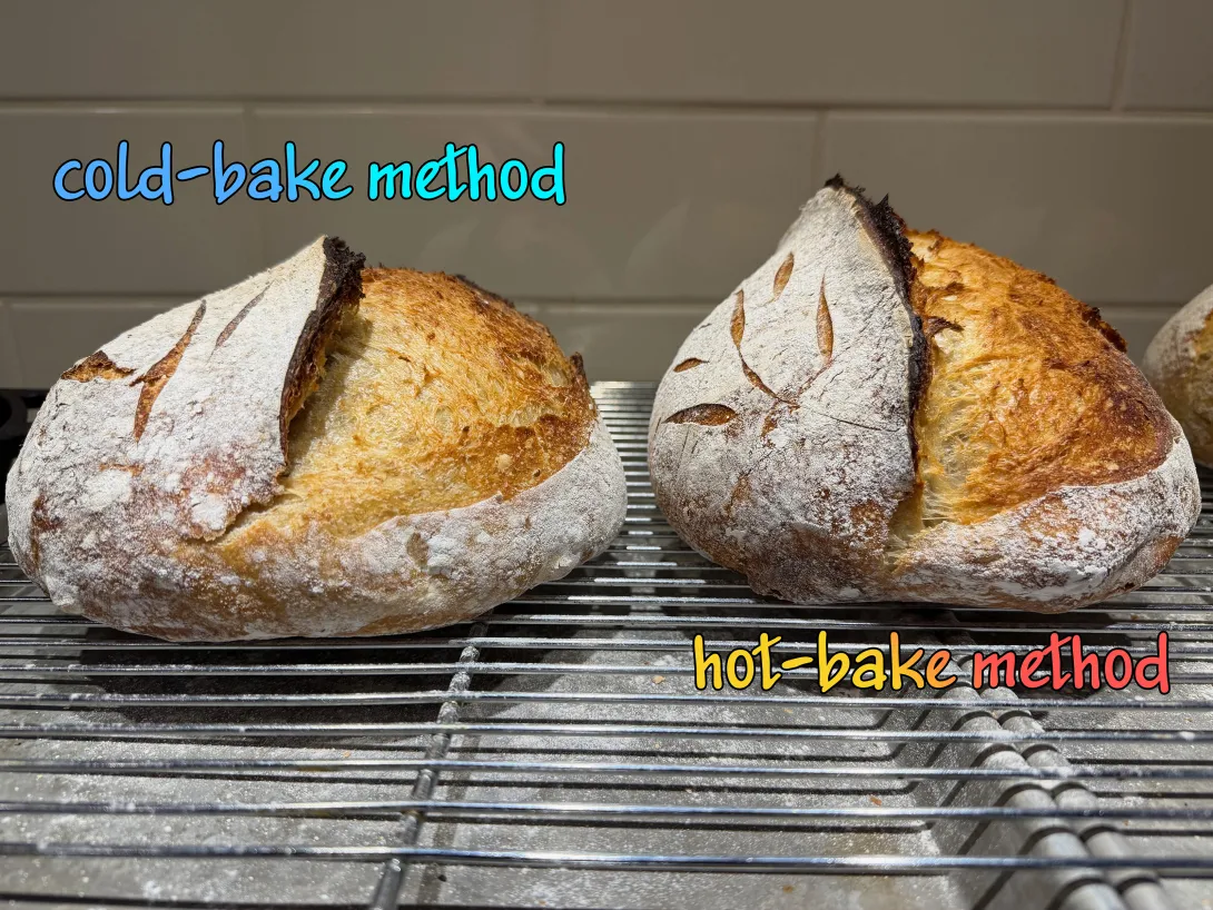 Cold-baked on left.