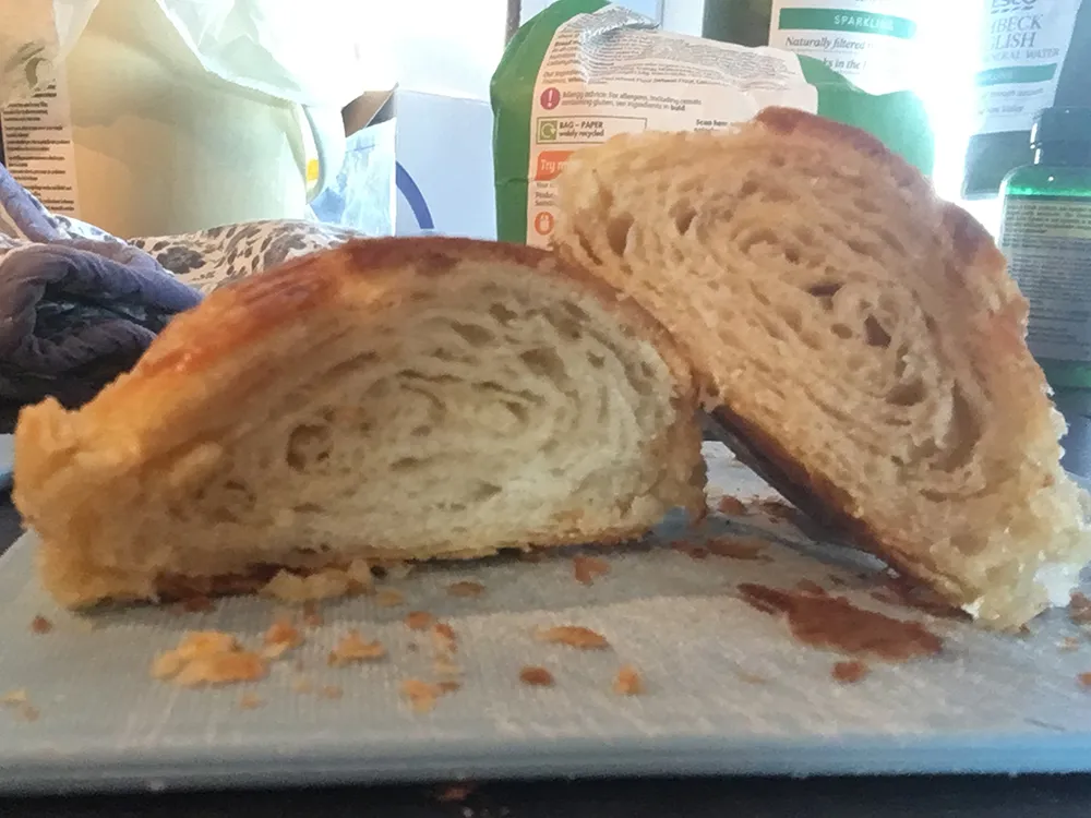 profile of a sliced croissant