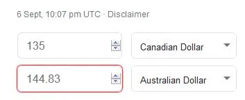 CAD to AUD conversion