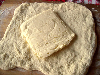 butter on dough